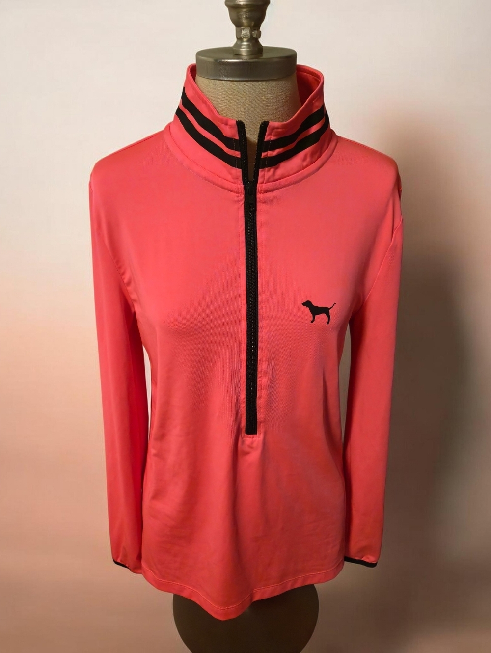 Pinks  Coral Pink Lightweight Quarter-Zip Shirt Jacket Size Medium EUC